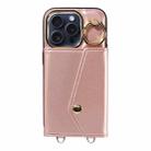 For iPhone 14 Pro Diagonal Crossbody Ring Organ Wallet Leather Back Phone Case(Rose Gold) - 2