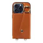 For iPhone 13 Pro Max Diagonal Crossbody Ring Organ Wallet Leather Back Phone Case(Brown) - 2