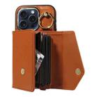 For iPhone 13 Pro Max Diagonal Crossbody Ring Organ Wallet Leather Back Phone Case(Brown) - 3