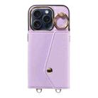 For iPhone 12 Pro Diagonal Crossbody Ring Organ Wallet Leather Back Phone Case(Purple) - 2