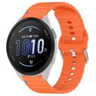 For Garmin Forerunner 165 Wavy Grain Stitched 20mm Silicone Watch Band(Orange) - 1