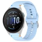 For Garmin Forerunner 165 Wavy Grain Stitched 20mm Silicone Watch Band(Light Blue) - 1