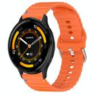 For Garmin Venu 3 Wavy Grain Stitched 22mm Silicone Watch Band(Orange) - 1