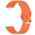 For Garmin Venu 3 Wavy Grain Stitched 22mm Silicone Watch Band(Orange) - 3