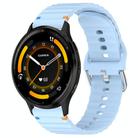 For Garmin Venu 3 Wavy Grain Stitched 22mm Silicone Watch Band(Light Blue) - 1