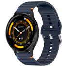 For Garmin Venu 3 Wavy Grain Stitched 22mm Silicone Watch Band(Midnight Blue) - 1