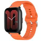 For Amazfit Active Wavy Grain Stitched 20mm Silicone Watch Band(Orange) - 1