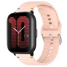For Amazfit Active Wavy Grain Stitched 20mm Silicone Watch Band(Pink) - 1