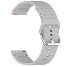 For Amazfit Active Wavy Grain Stitched 20mm Silicone Watch Band(Gray) - 3