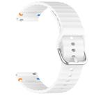 For Amazfit Bip 5 / GTR 4 Wavy Grain Stitched 22mm Silicone Watch Band(White) - 3
