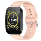 For Amazfit Bip 5 / GTR 4 Wavy Grain Stitched 22mm Silicone Watch Band(Pink) - 1