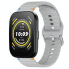 For Amazfit Bip 5 / GTR 4 Wavy Grain Stitched 22mm Silicone Watch Band(Gray) - 1
