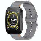For Amazfit Bip 5 / GTR 4 Wavy Grain Stitched 22mm Silicone Watch Band(Space Gray) - 1