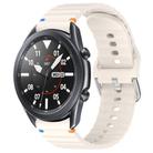 For Samsung Galaxy Watch 3 45mm Wavy Grain Stitched 22mm Silicone Watch Band(Starlight) - 1