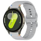 For Samsung Galaxy Watch 7 40 / 44mm Wavy Grain Stitched 20mm Silicone Watch Band(Gray) - 1