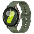 For Samsung Galaxy Watch 7 40 / 44mm Wavy Grain Stitched 20mm Silicone Watch Band(Army Green) - 1