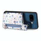 For Google Pixel 9a Retro Painted Zipper Wallet Back Phone Case(Blue) - 3