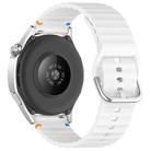 For Honor Watch ES / Magic Watch 2 42mm Wavy Grain Stitched 20mm Silicone Watch Band(White) - 2