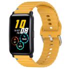 For Honor Watch ES / Magic Watch 2 42mm Wavy Grain Stitched 20mm Silicone Watch Band(Yellow) - 1