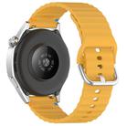 For Honor Watch ES / Magic Watch 2 42mm Wavy Grain Stitched 20mm Silicone Watch Band(Yellow) - 2