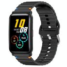 For Honor Watch ES / Magic Watch 2 42mm Wavy Grain Stitched 20mm Silicone Watch Band(Black) - 1