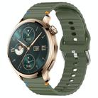 For Honor Watch 4 Pro Wavy Grain Stitched 22mm Silicone Watch Band(Army Green) - 1