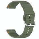 For Honor Watch 4 Pro Wavy Grain Stitched 22mm Silicone Watch Band(Army Green) - 3