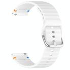 For COROS Pace 3 Wavy Grain Stitched 22mm Silicone Watch Band(White) - 3