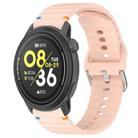 For COROS Pace 3 Wavy Grain Stitched 22mm Silicone Watch Band(Pink) - 1