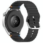 For COROS Pace 3 Wavy Grain Stitched 22mm Silicone Watch Band(Black) - 2