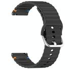 For COROS Pace 3 Wavy Grain Stitched 22mm Silicone Watch Band(Black) - 3