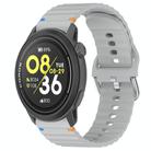 For COROS Pace 3 Wavy Grain Stitched 22mm Silicone Watch Band(Gray) - 1