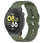 For COROS Pace 3 Wavy Grain Stitched 22mm Silicone Watch Band(Army Green) - 1