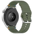 For COROS Pace 3 Wavy Grain Stitched 22mm Silicone Watch Band(Army Green) - 2