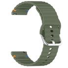 For COROS Pace 3 Wavy Grain Stitched 22mm Silicone Watch Band(Army Green) - 3