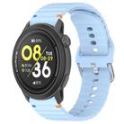 For COROS Pace 3 Wavy Grain Stitched 22mm Silicone Watch Band(Light Blue) - 1