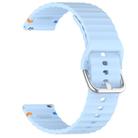 For COROS Pace 3 Wavy Grain Stitched 22mm Silicone Watch Band(Light Blue) - 3
