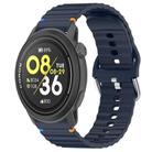 For COROS Pace 3 Wavy Grain Stitched 22mm Silicone Watch Band(Midnight Blue) - 1