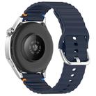 For COROS Pace 3 Wavy Grain Stitched 22mm Silicone Watch Band(Midnight Blue) - 2