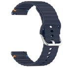 For COROS Pace 3 Wavy Grain Stitched 22mm Silicone Watch Band(Midnight Blue) - 3