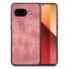 For Google Pixel 9a Vintage Leather PC Back Cover Phone Case(Pink) - 1