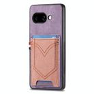 For Google Pixel 9a Denim Texture Leather Skin Phone Case with Card Slot(Purple) - 1