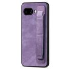 For Google Pixel 9a Retro Wristband Holder Leather Back Phone Case(Purple) - 1