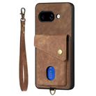 For Google Pixel 9a Retro Card Wallet Fold Leather Phone Case with Strap(Brown) - 2