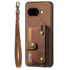 For Google Pixel 9a Retro Cross Wristband Wallet Leather Back Phone Case(Brown) - 2