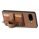 For Google Pixel 9a Retro Cross Wristband Wallet Leather Back Phone Case(Brown) - 3