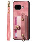 For Google Pixel 9a Retro Cross Wristband Wallet Leather Back Phone Case(Pink) - 2