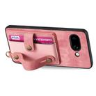 For Google Pixel 9a Retro Cross Wristband Wallet Leather Back Phone Case(Pink) - 3