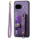 For Google Pixel 9a Retro Cross Wristband Wallet Leather Back Phone Case(Purple) - 2