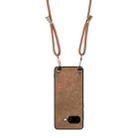 For Google Pixel 9a Vintage Leather PC Back Cover Phone Case with Crossbody Strap(Brown) - 3